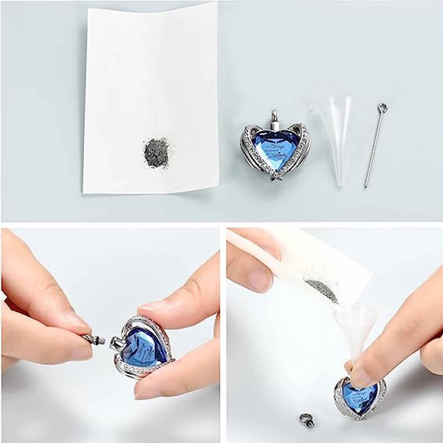 December heart-shaped crystal ashes pendant 5