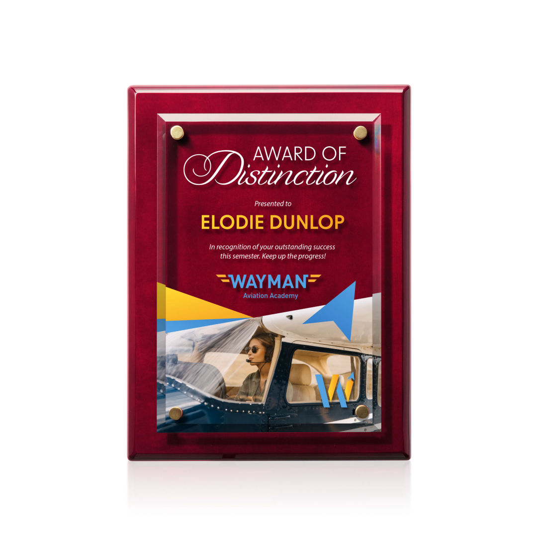 Caledon VividPrint™ Plaque - Rosewood/Gold 14