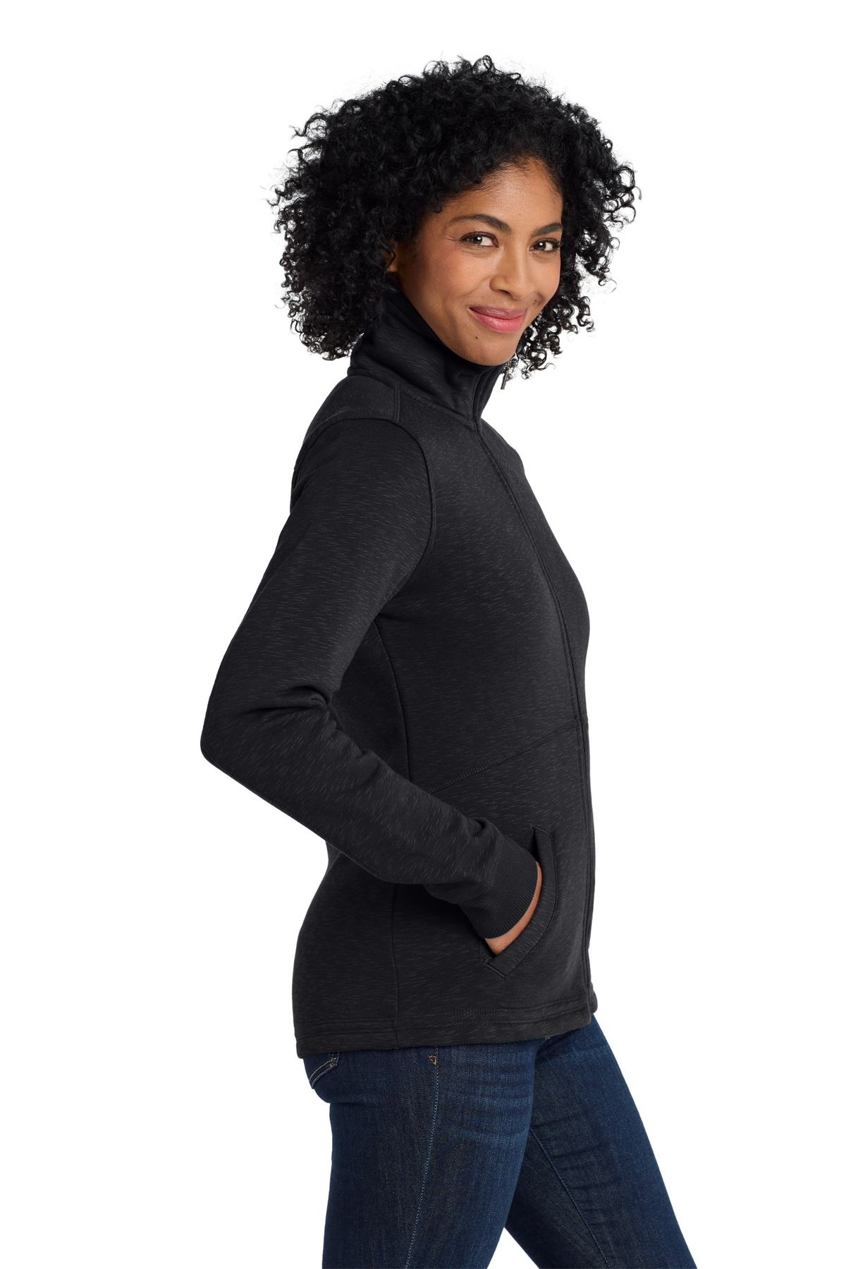 Port Authority Women's Slub Fleece Full-Zip Jacket. L293 9