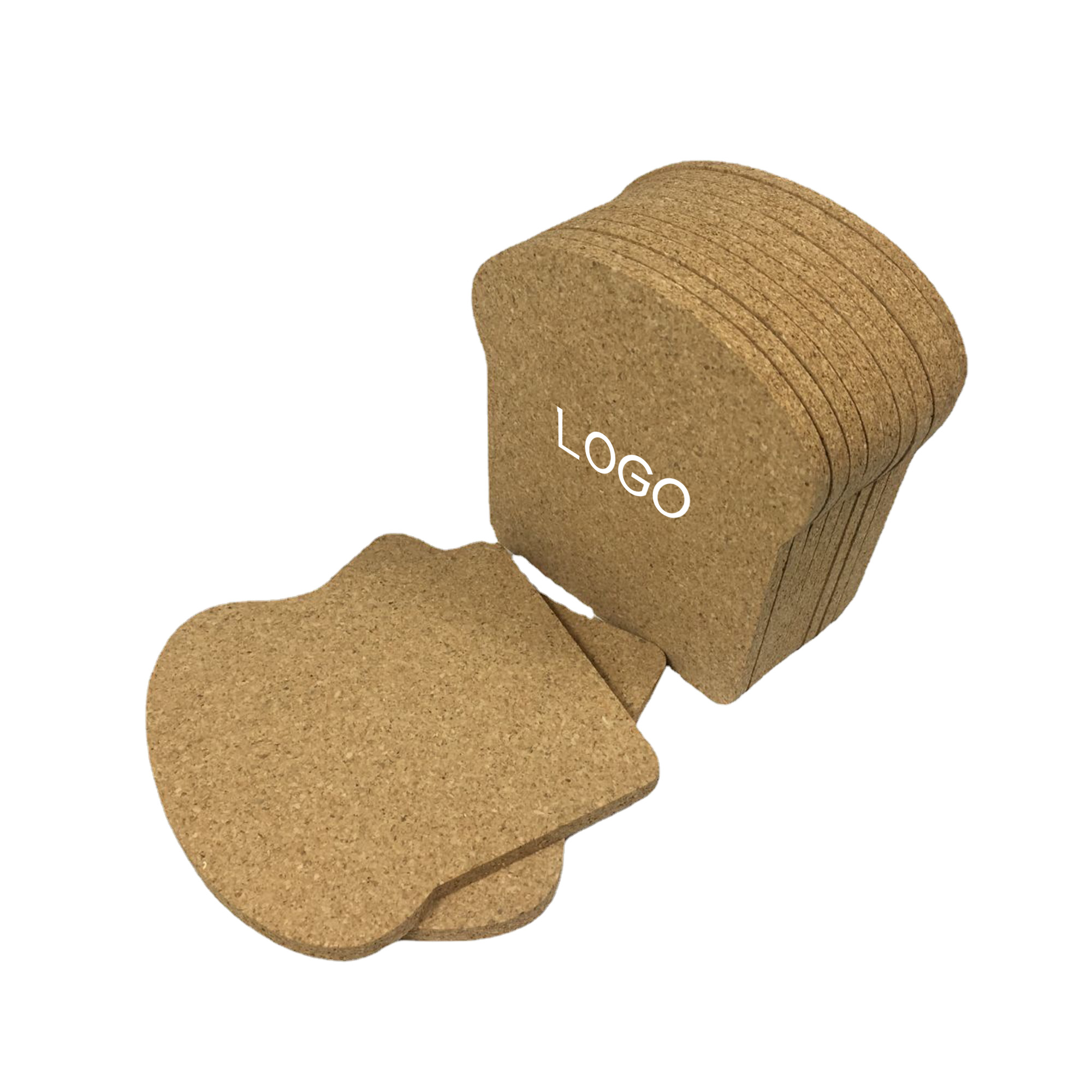 Toast Shape Cork Coaster 2