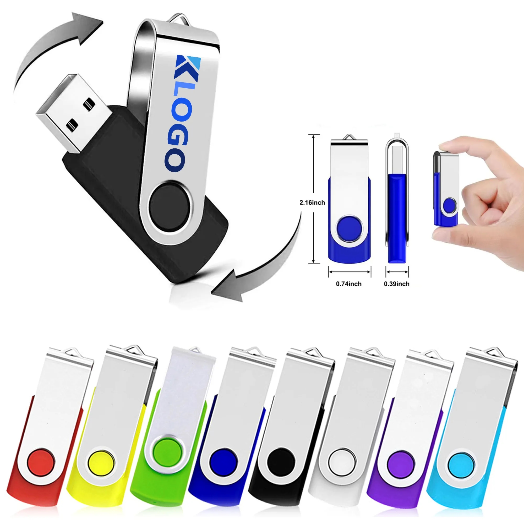 Full Color 8GB Swivel USB Flash Drive 14