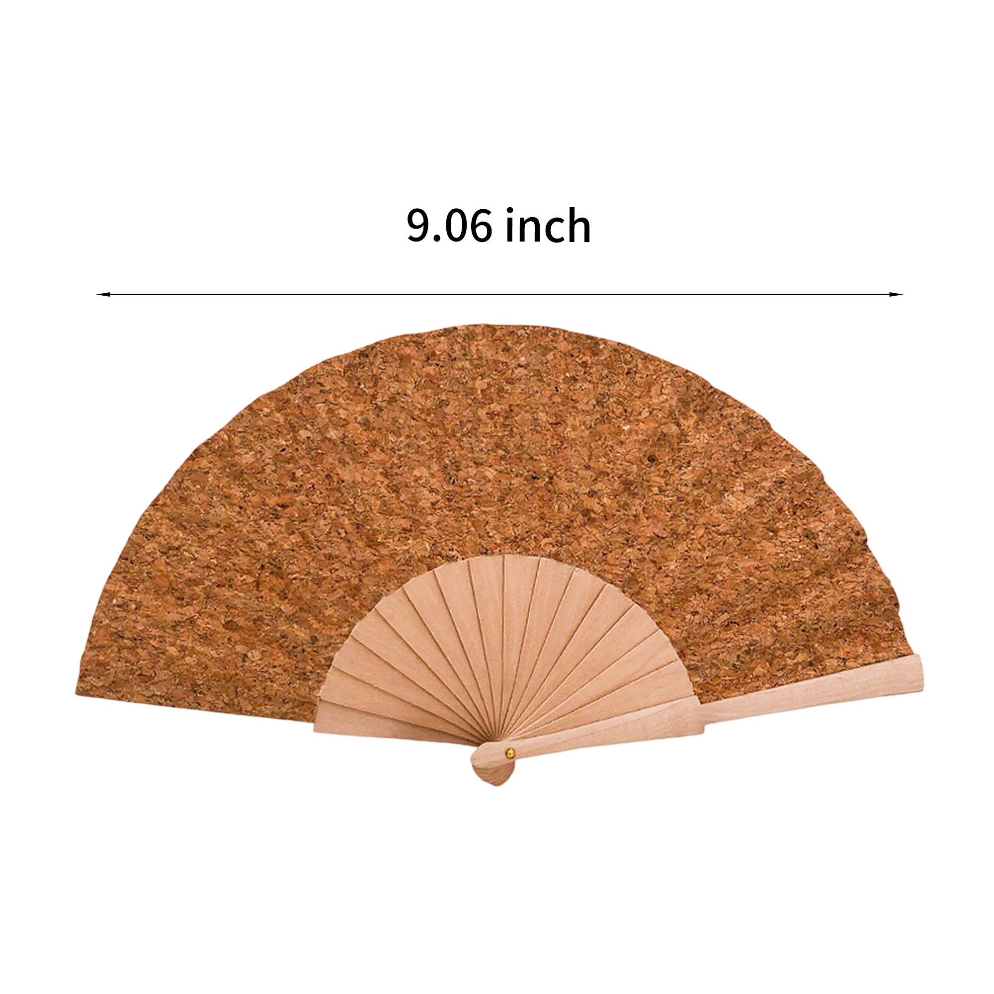 Premium Wood Folding Hand Fan 9.06" Diameter 4