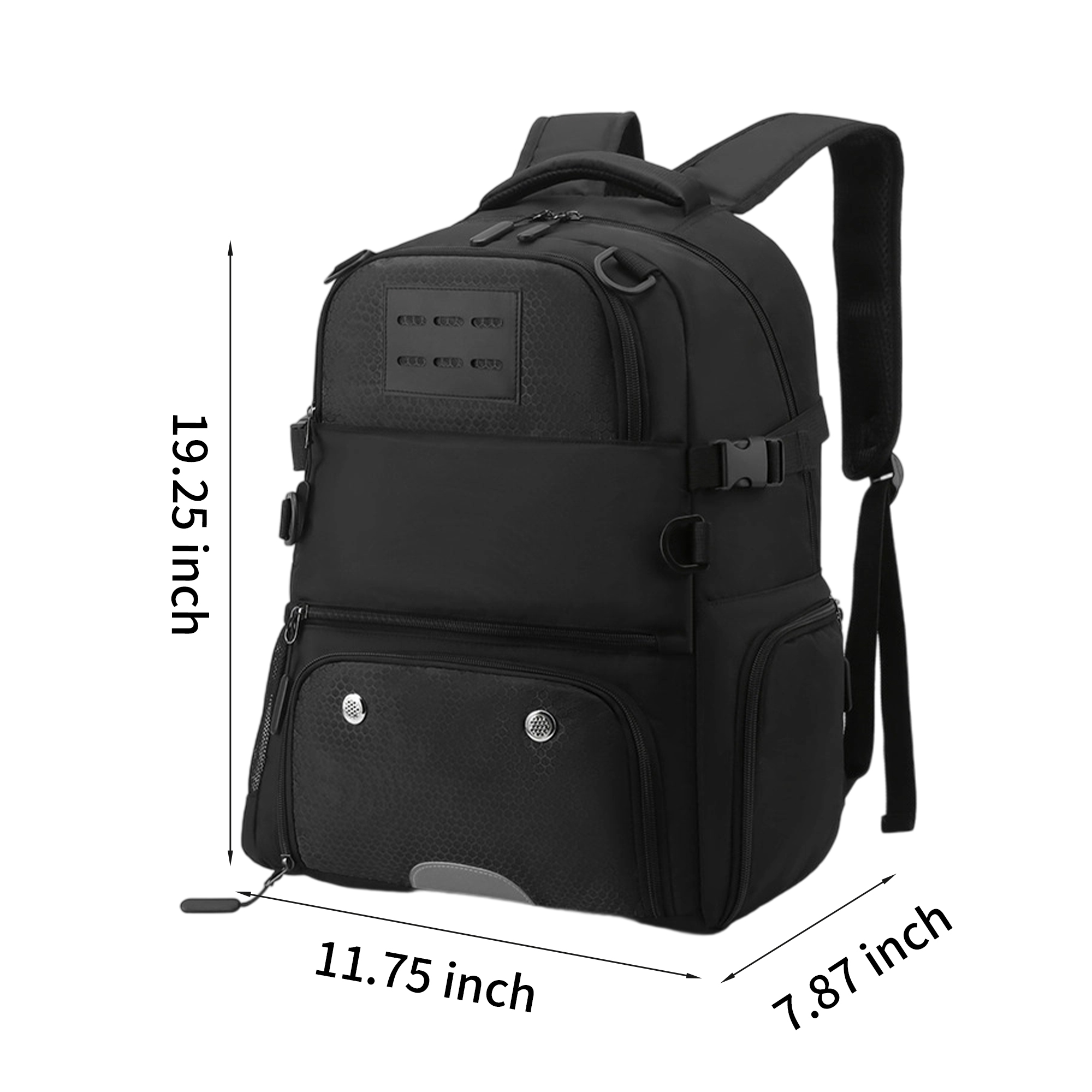 Oxford Sports Backpack With Mesh Ball Holder 11.75" x 19.25" x 7.88" 1