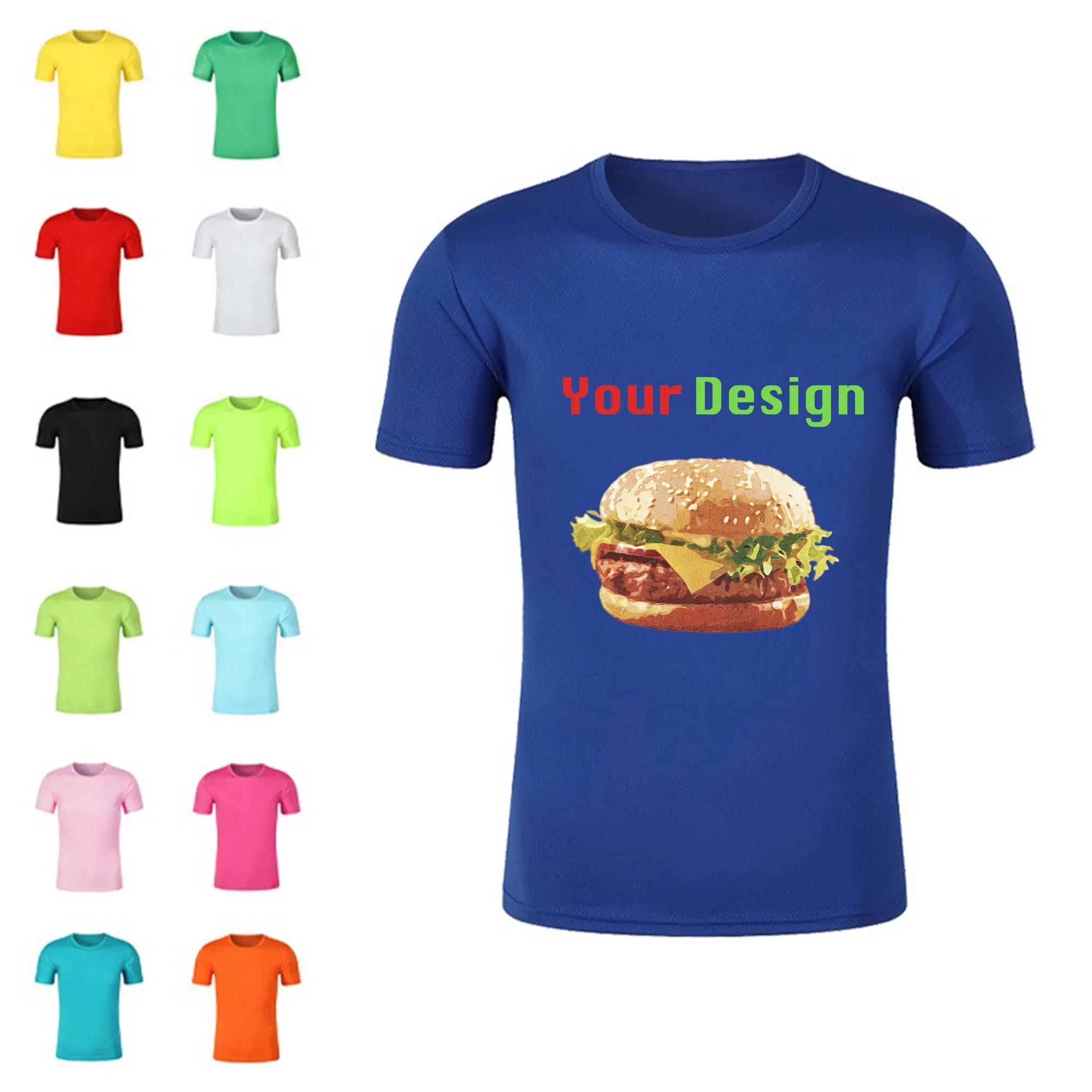 MOQ50 Full Color Custom Crew T Shirt 5