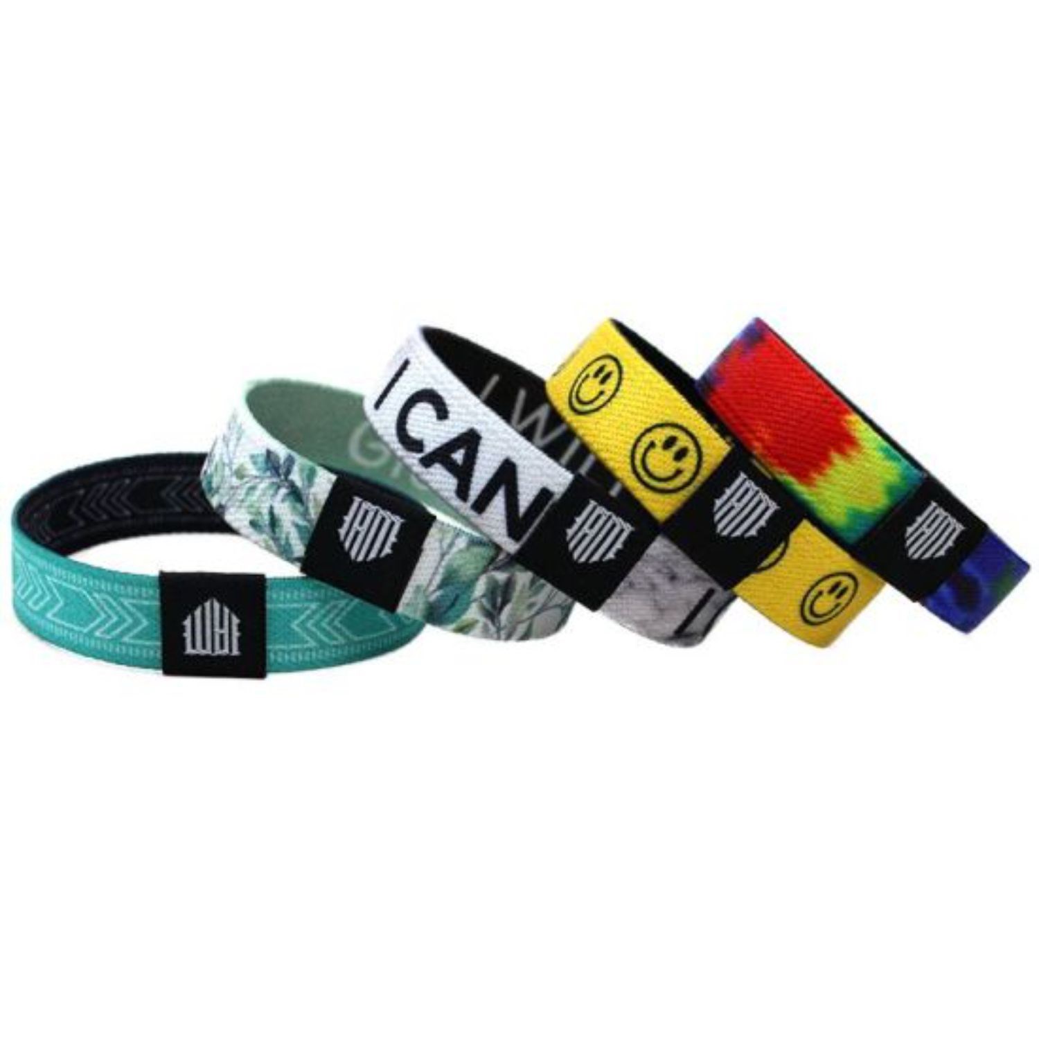 5/8" Sublimated Elastic Event Wristband w/ Customizable Woven Label 3