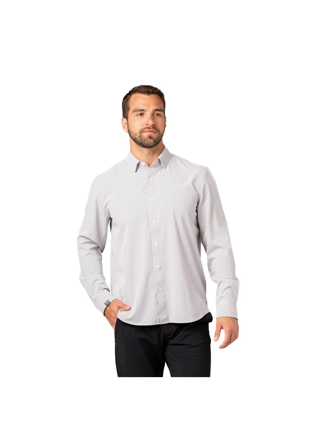Storm Creek Men's Influencer 4-Way Stretch Windowpane Woven Shirt