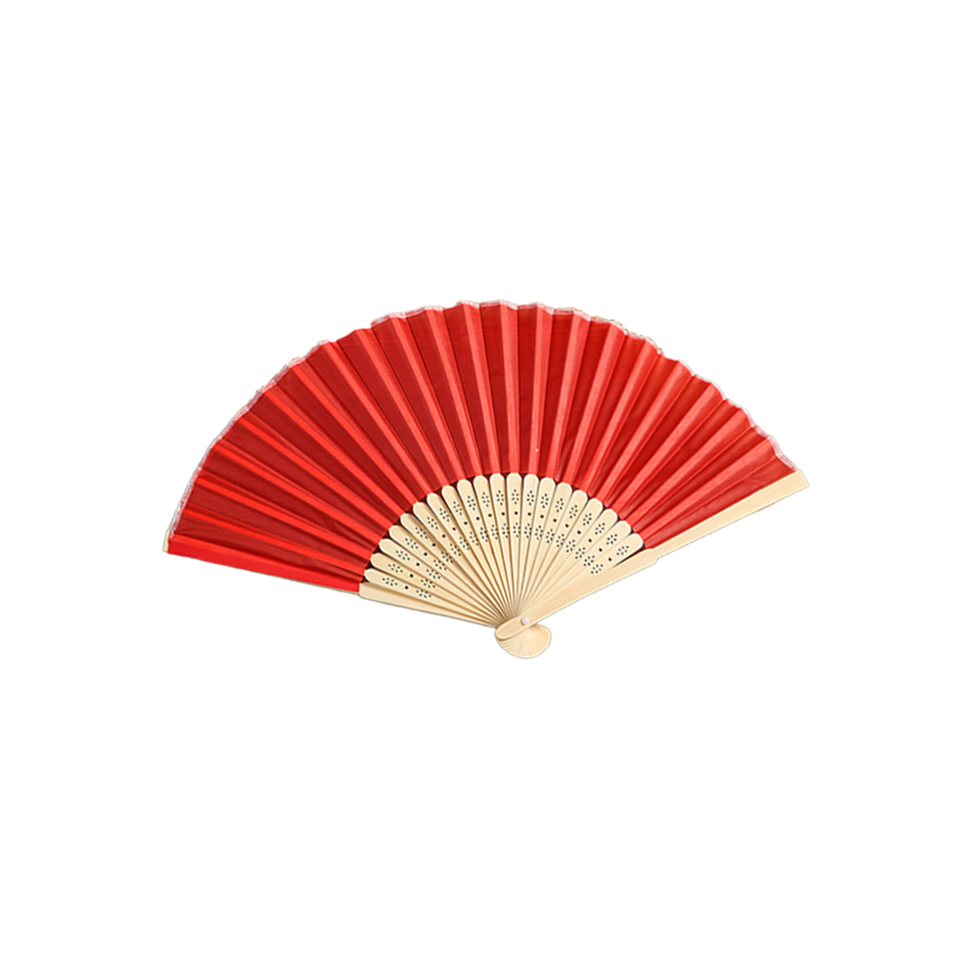 Bamboo Made Polyester Fabric Folding Fan 4