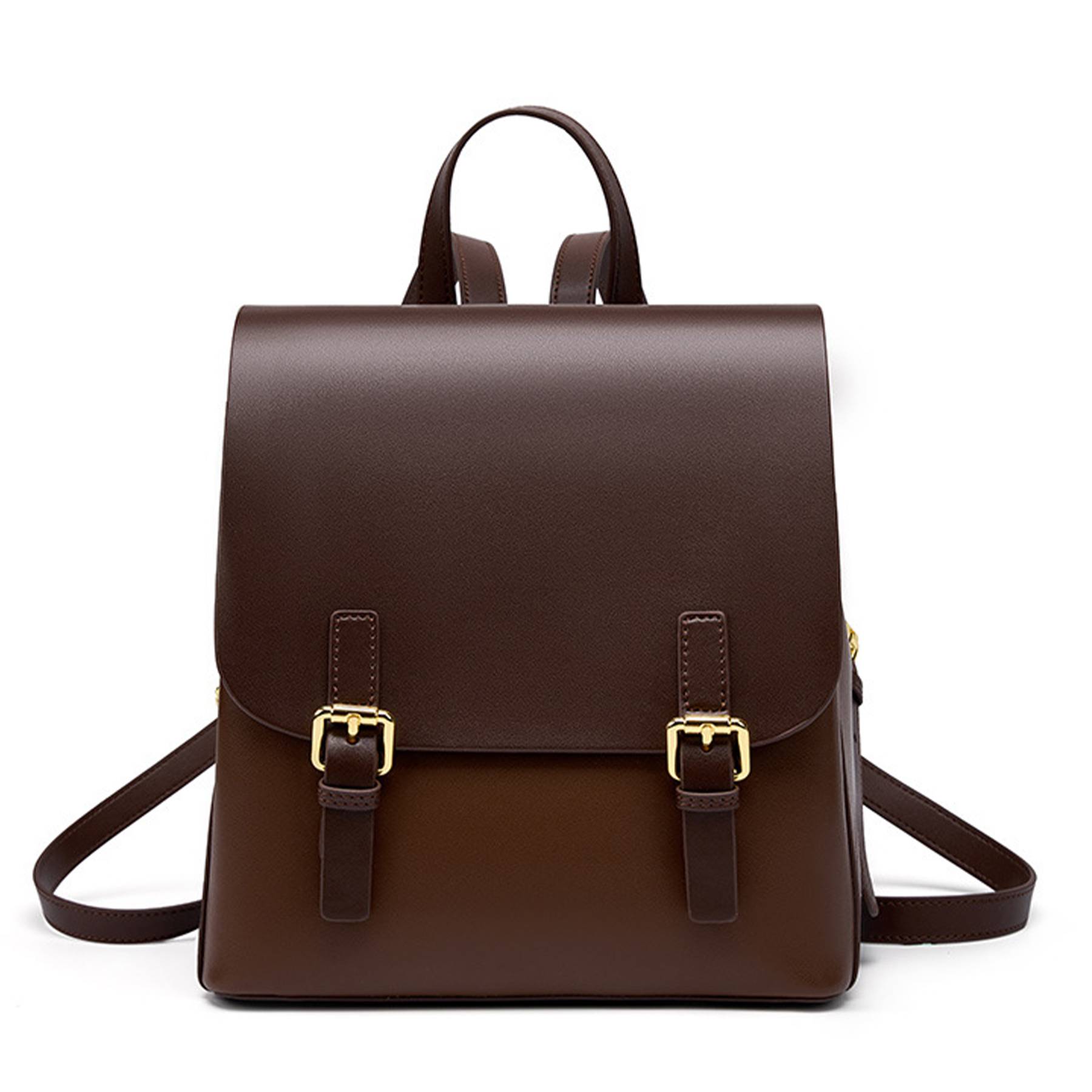 Genuine Leather Large capacity simple backpack for women 2