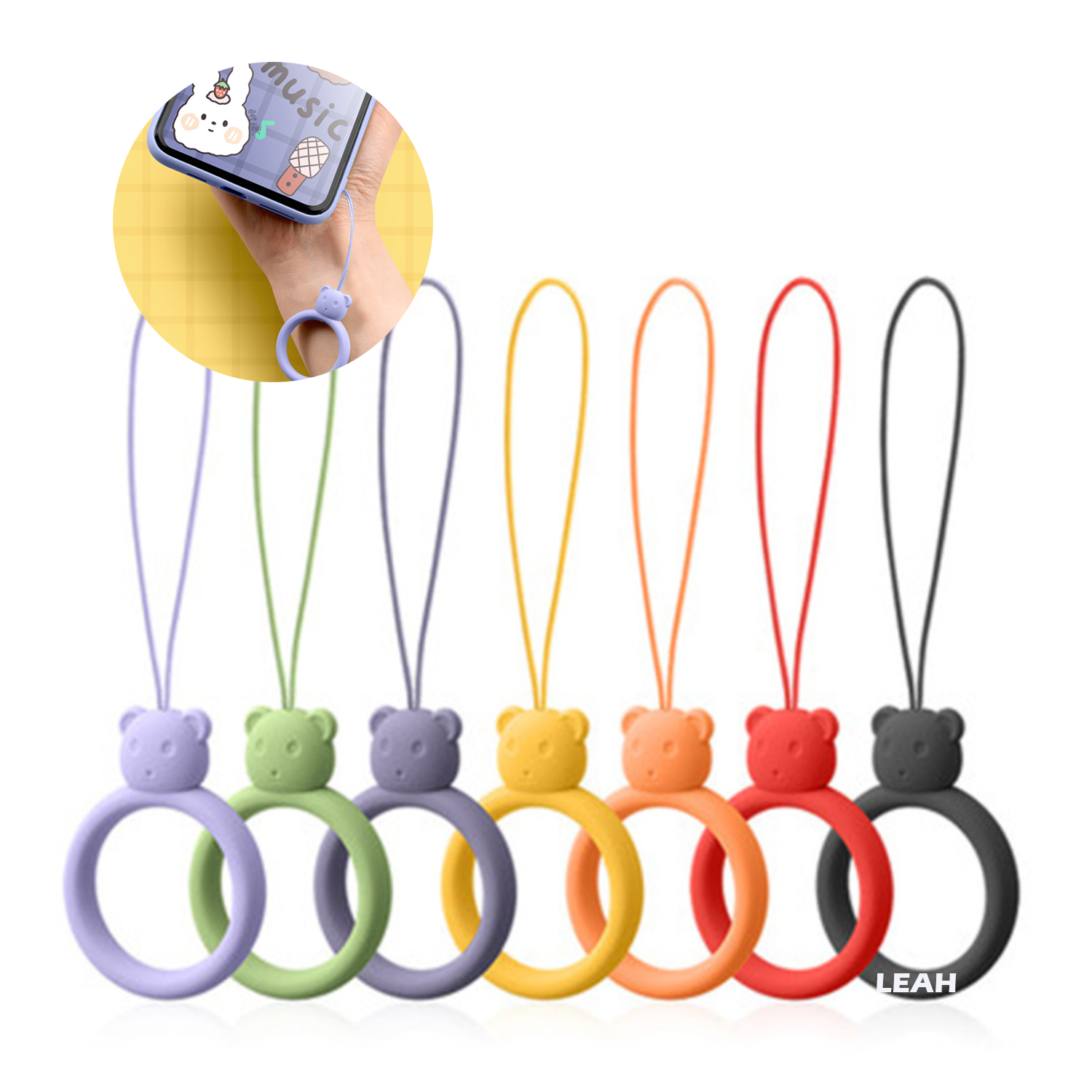 Silicone Smartphone Ring Strap Grip Holder 2