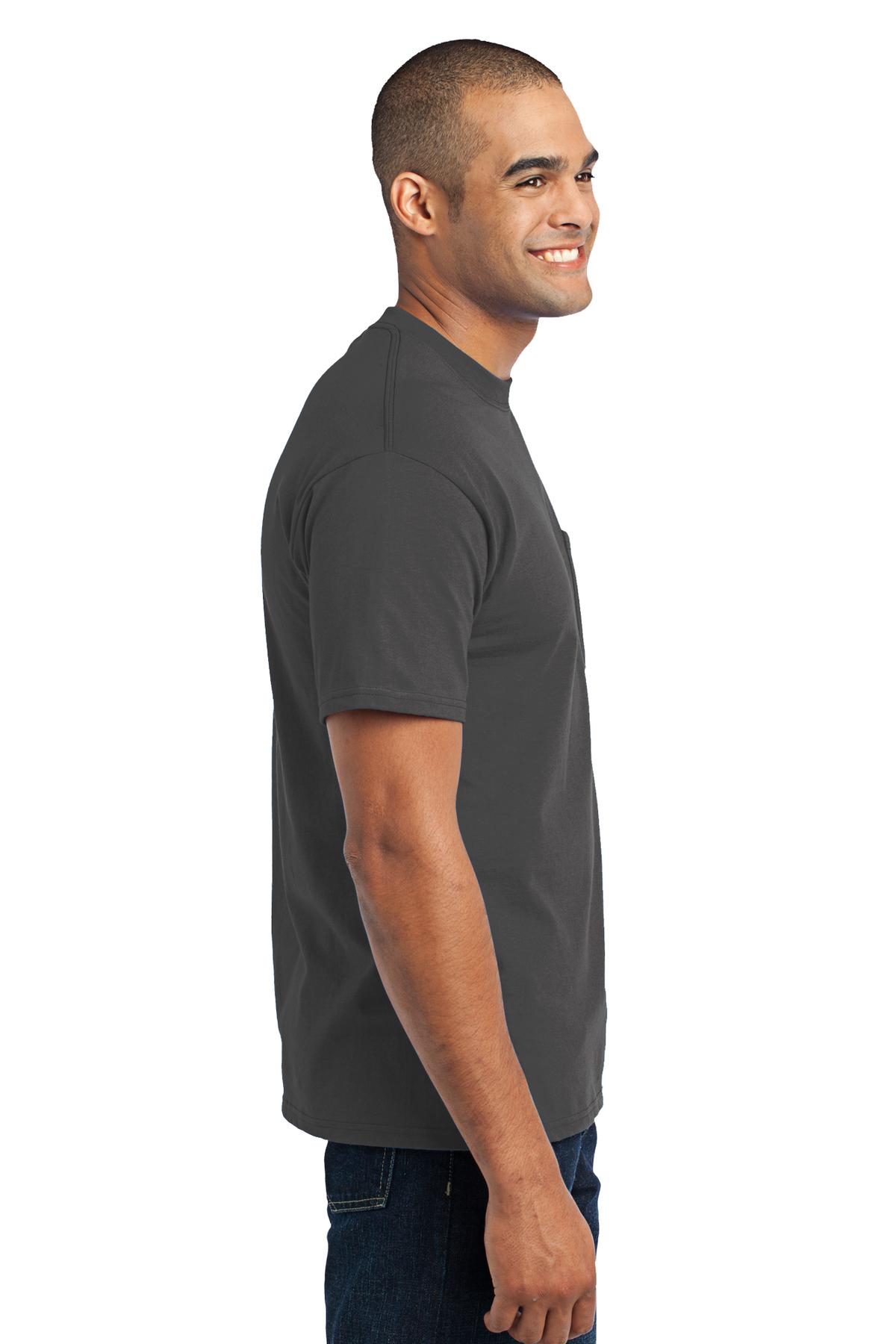 Port & Co Core Blend Pocket Tee. PC55P 45