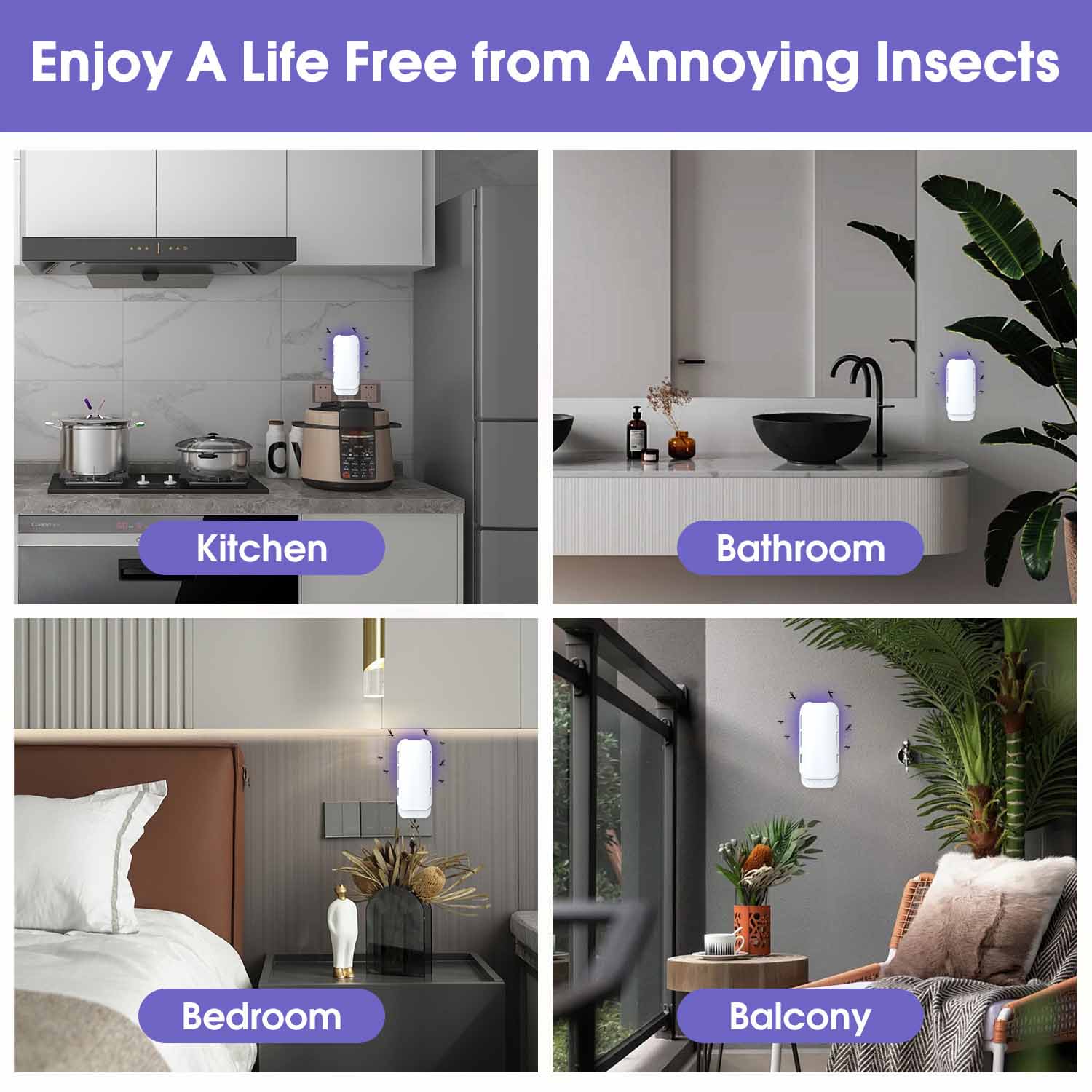 Household sticky capture UV violet trapping fly killer 3