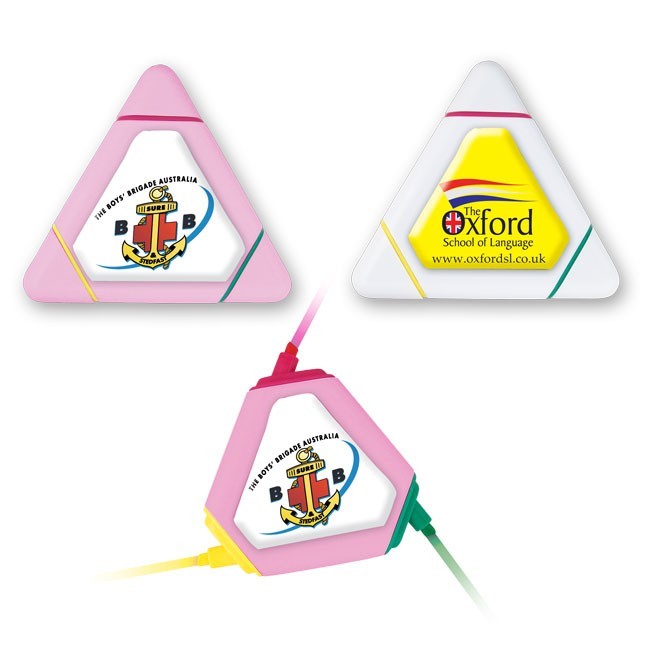 Tri Color, Triangle Highlighter with Epoxy Dome Imprint 1