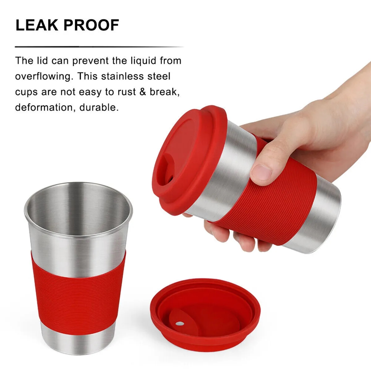 17 Oz. Stainless Steel Tumbler With Straw Cup Silicone Lid 1
