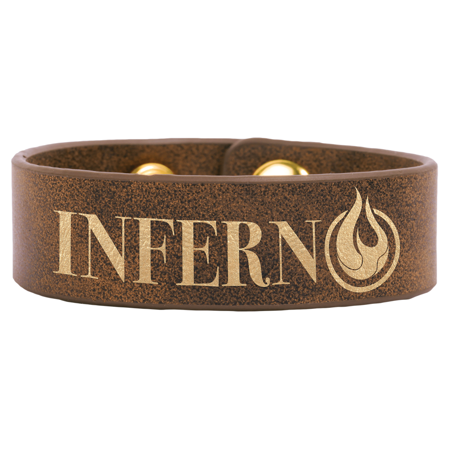 8 1/2" x 3/4" Rustic/Gold Leatherette Youth Cuff Bracelet 1