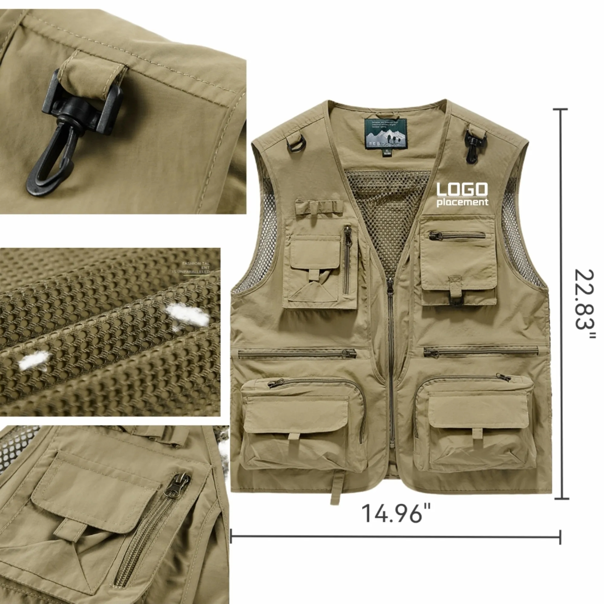 Men's Outdoor Fishing Multi-Pocket Quick-Dry Mesh Vest 4