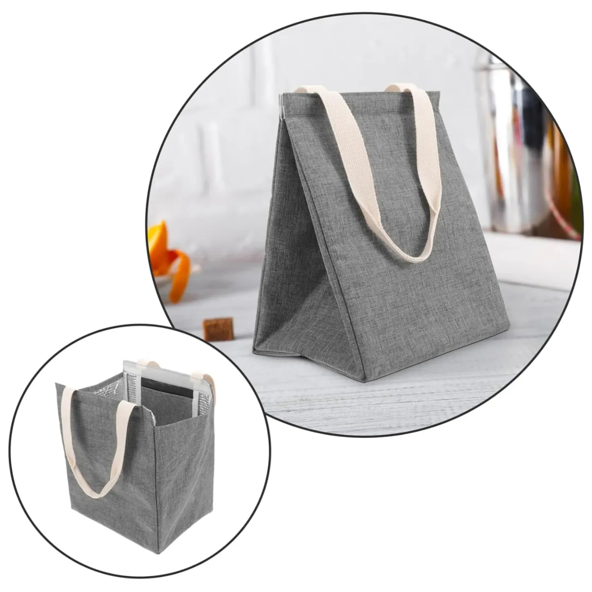 Insulated Reusable Lunch Tote Bag Portable Cooler 7