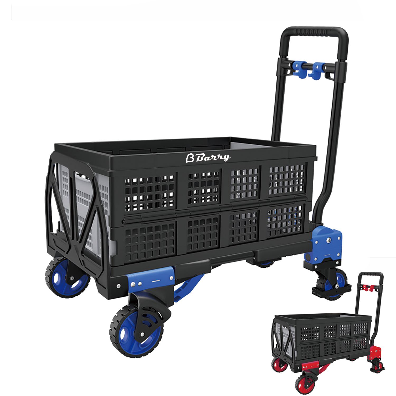 Household Foldable Portable Hand Cart W/ Basket