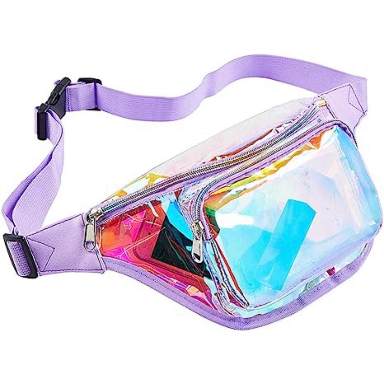 Clear PVC Iridescence Waist Bag Stadium Approved Fanny Pack 6