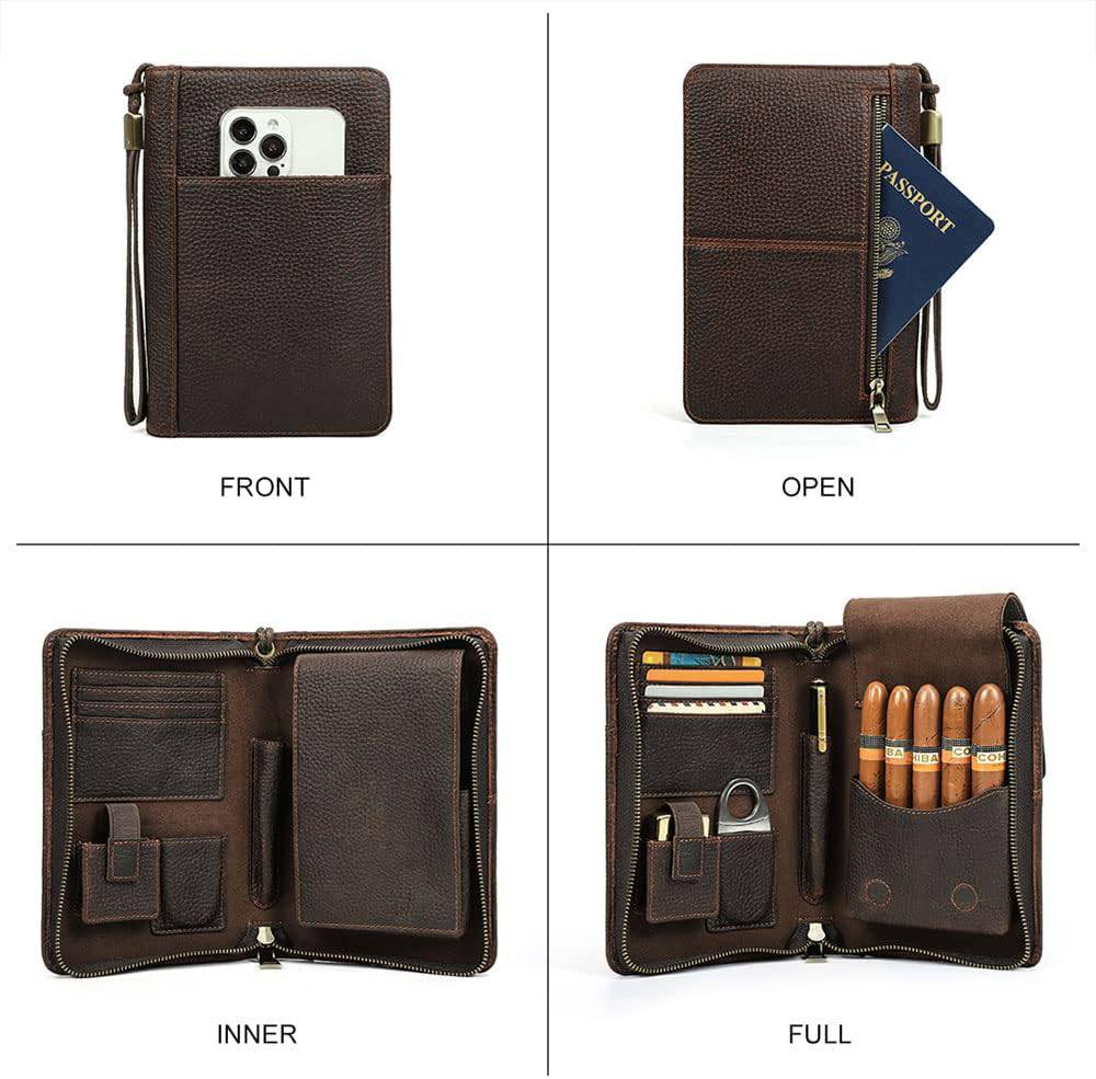 Vintage Multi-functional Portable Travel Cigar Humidor 5