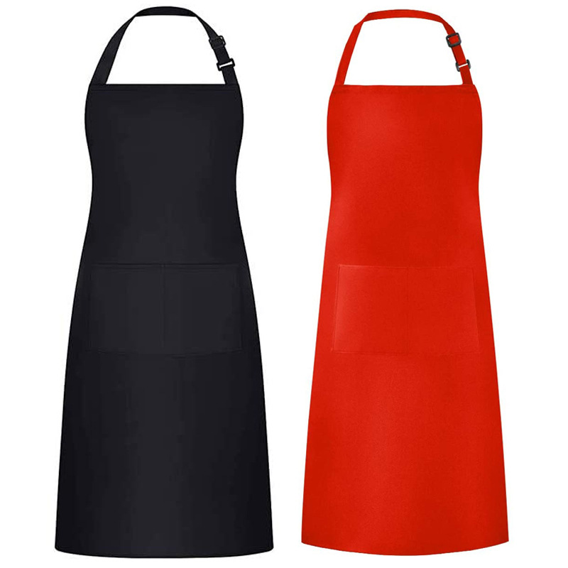 Adjustable Bib Waterdrop Resistant Kitchen Aprons w/ 2 Pocke 7