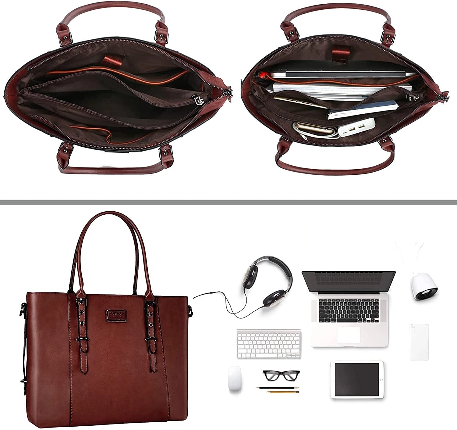 Pu Leather Laptop Tote Bag 2