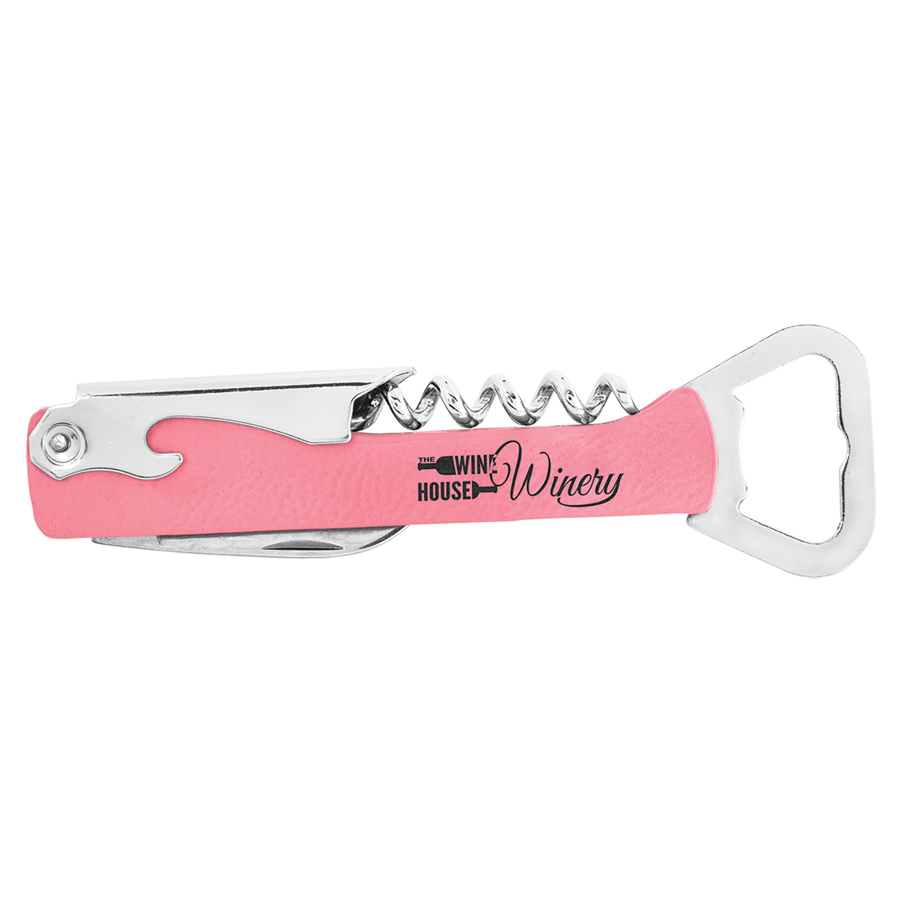 Pink Leatherette Wine Bottle Opener