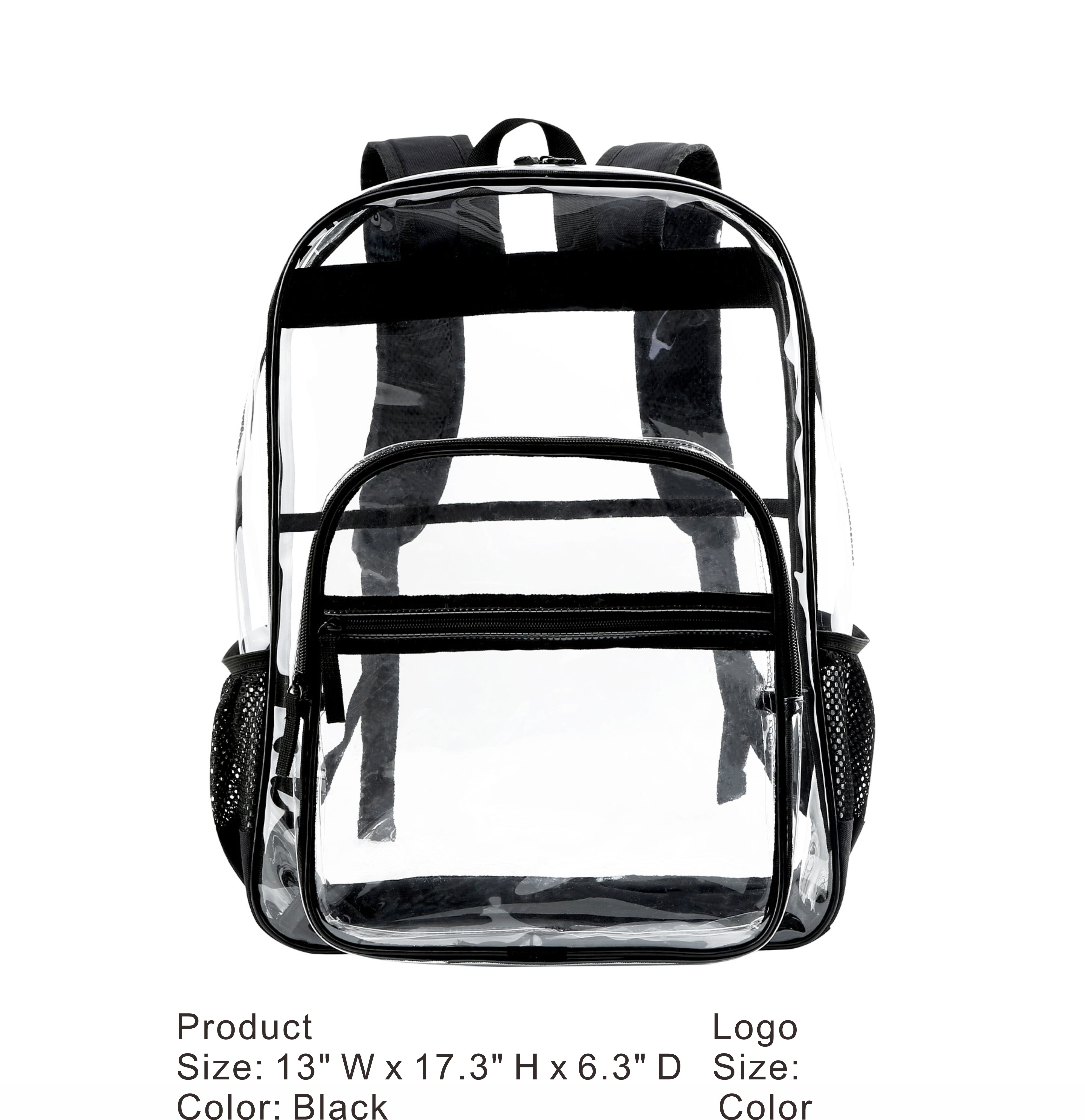 0.4mm 17.3" Large Capacity High School Clear Backpack 5