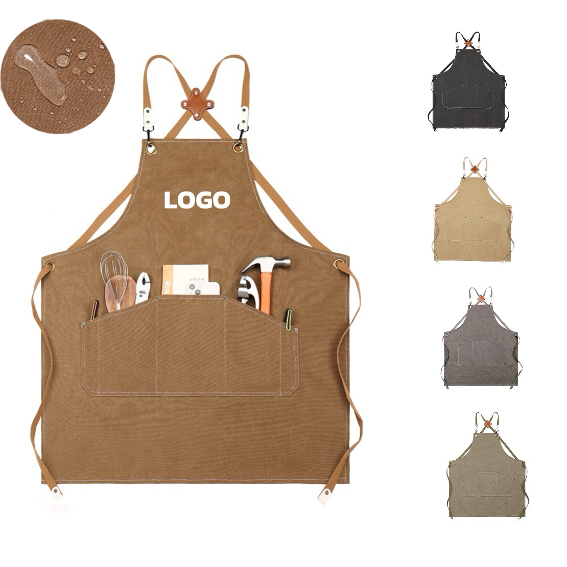 MOQ 10 pcs Unisex Cotton Bib Apron 3