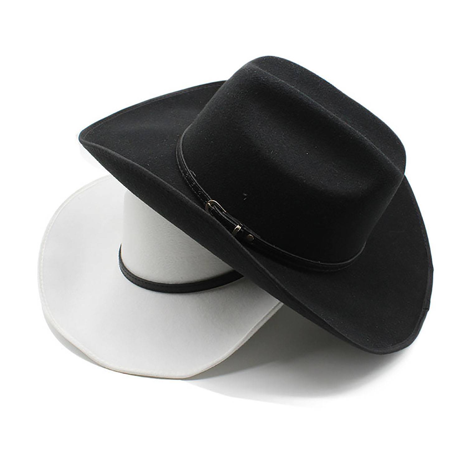 Classic Wool Cowboy Hat with Metallic Buckle 11