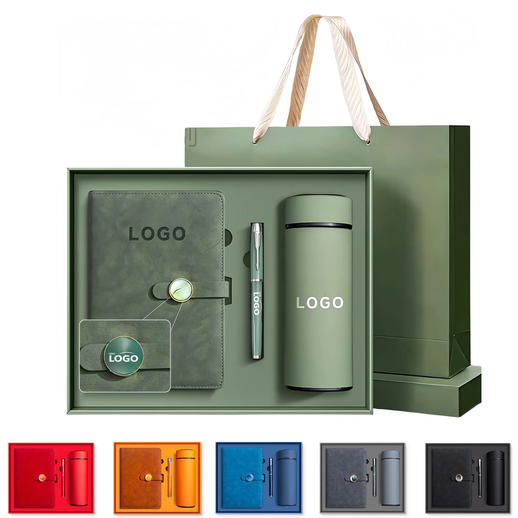 Corporate Gift Set With Notebook, Pen And Insulated Tumbler