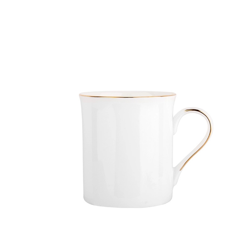 Reverse Drawing Gold Line Ceramic Bone China Couple Mug 6