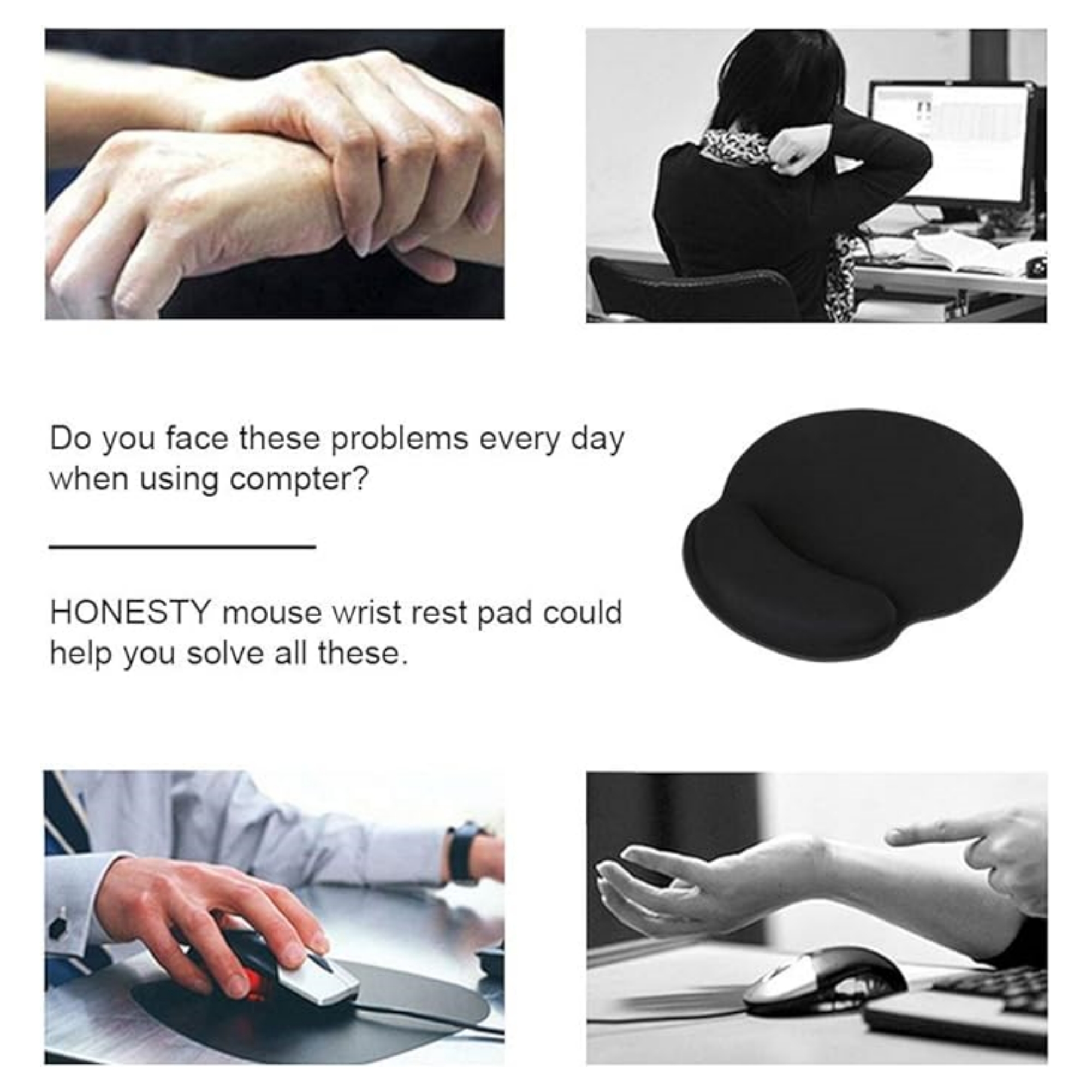 Microfiber Memory Foam Mouse Wrist Pad 4