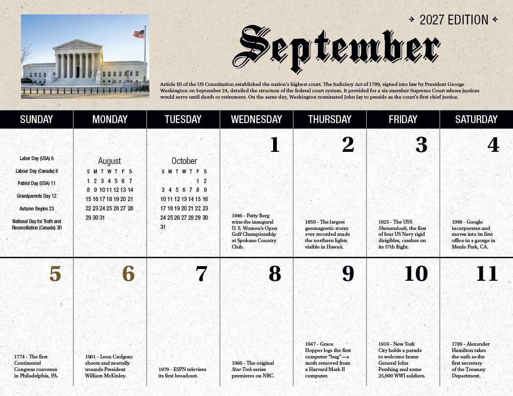 Good Value™ Daily History Spiral Calendar 12