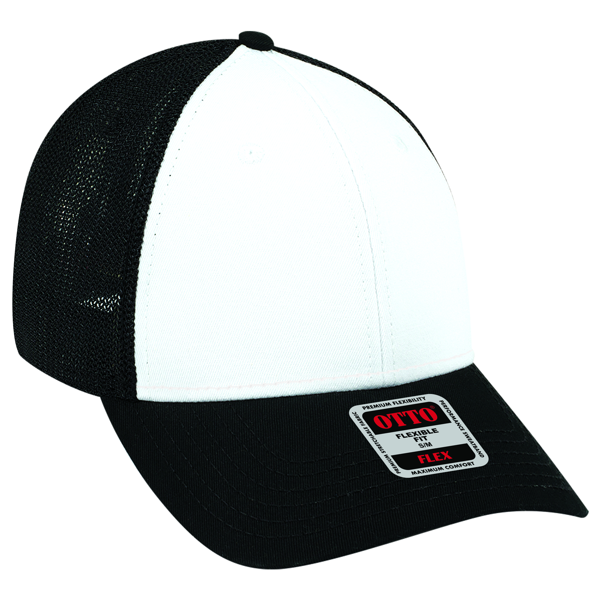 OTTO CAP® OTTO FLEX® Fitted 6 Panel Low Profile Mesh Back Trucker Hat 18