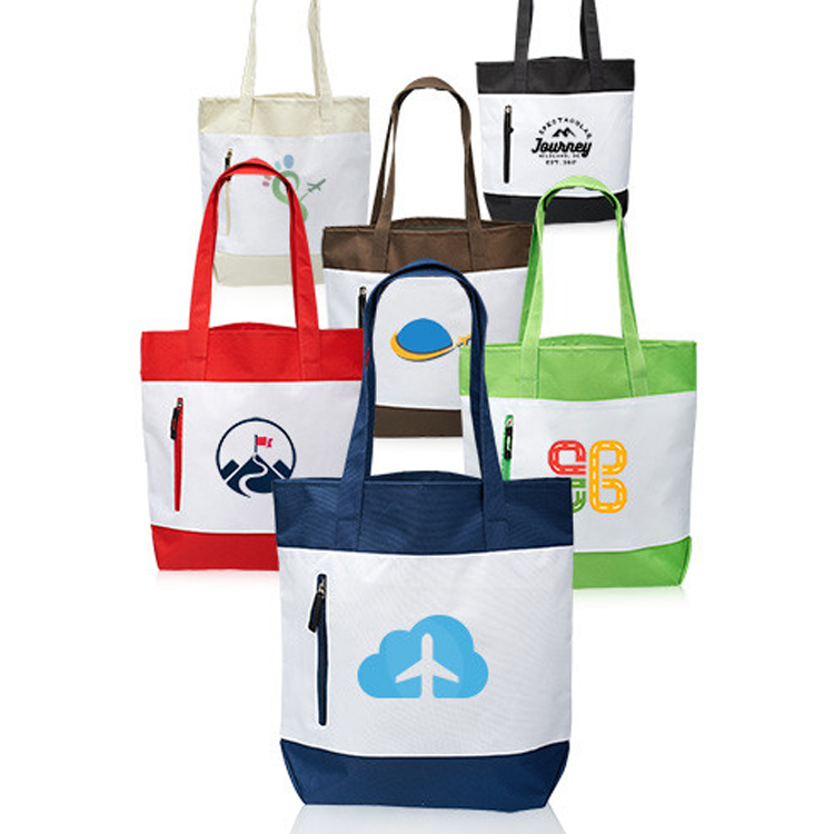 Tote Bag with Front Zipper, custom tote bag with logo imprint 6