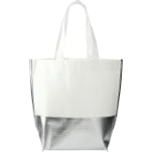 Large Laminated Metallic Bottom Tote 16