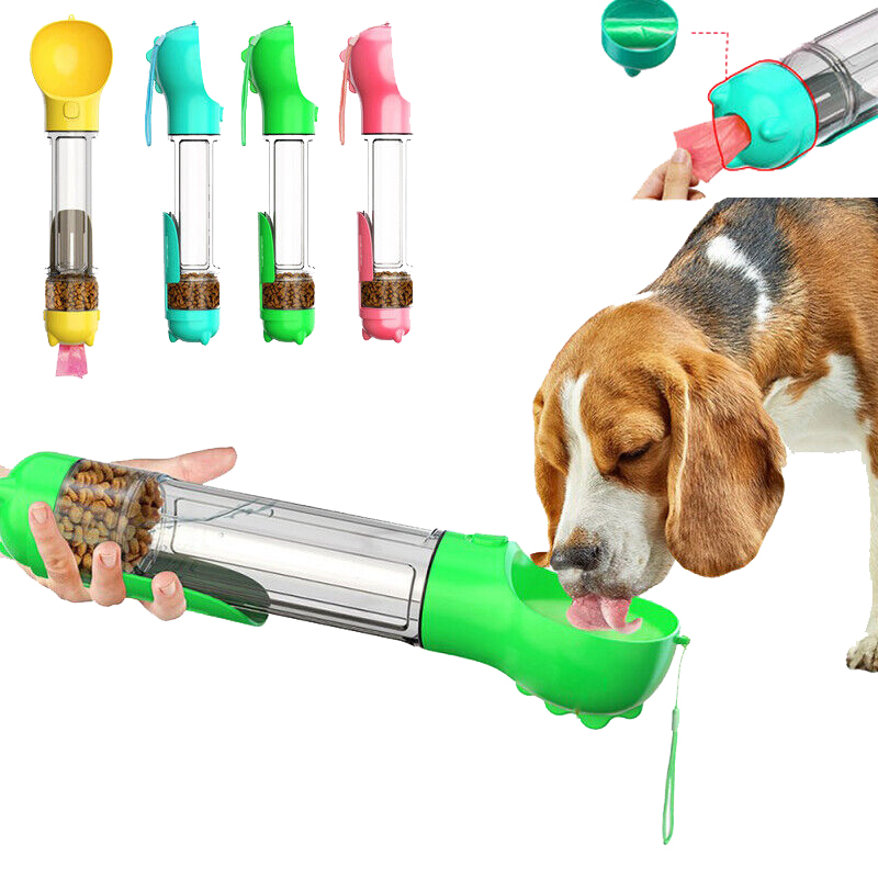 500ML Pet Water Bottle with Food Container And Poop Bag 2