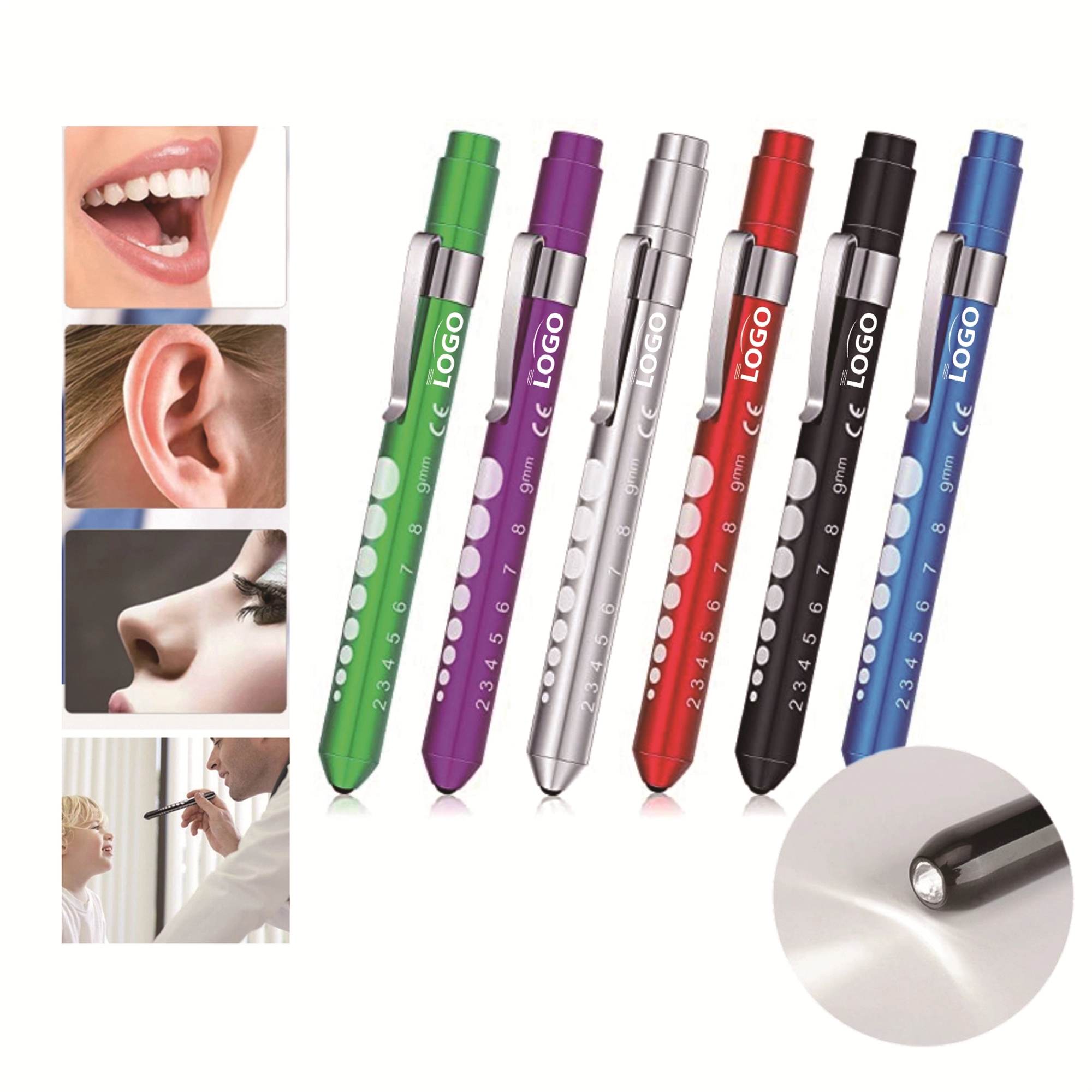 Aluminum Nurse Doctor Checking Penlight With Pupil Gauge 3