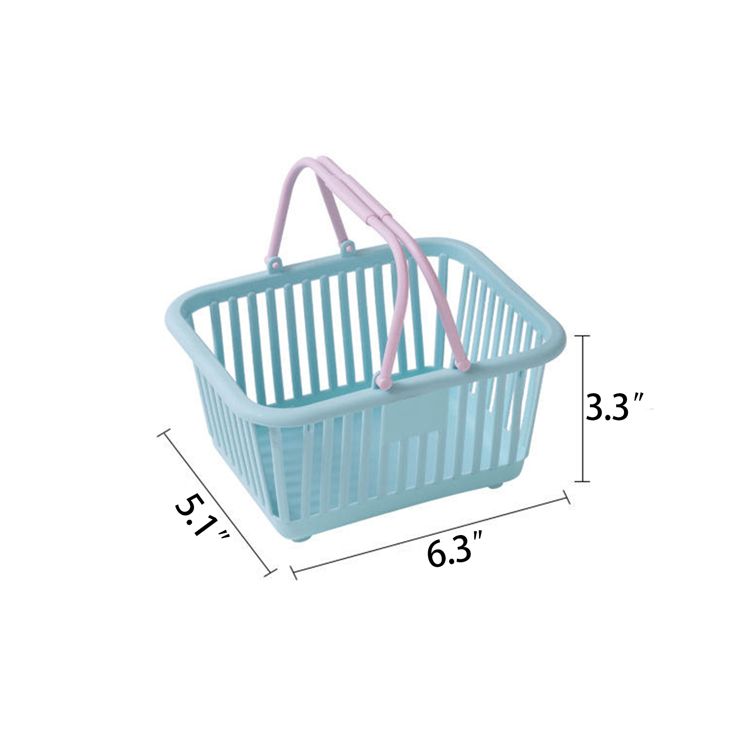 Mini Two Tone Plastic Storage Basket w/ Handles 8