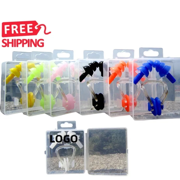 Silicone Swimming Earplugs and Nose Clip Set 4