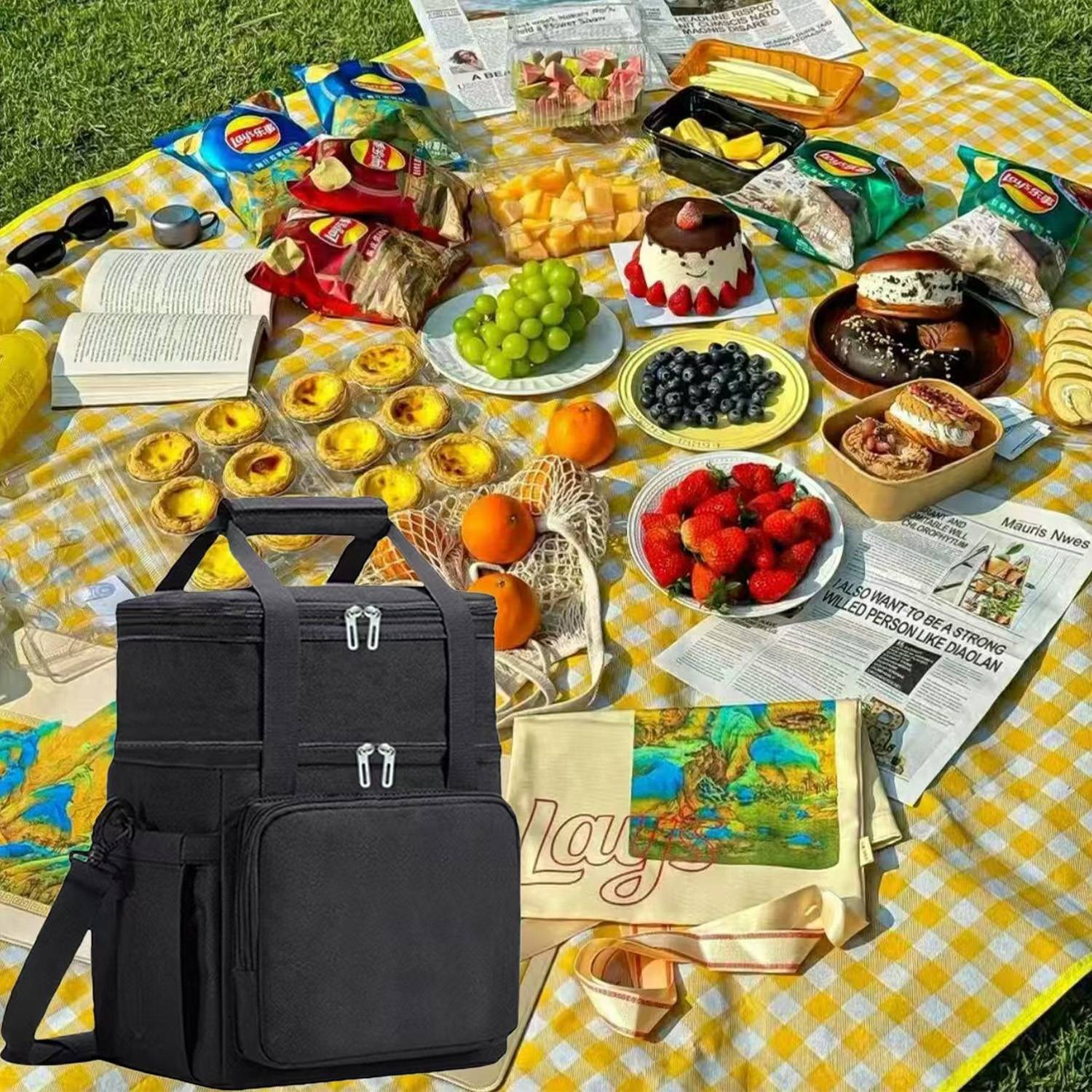 18L Oxford Insulated Lunch Cooler Bag for Outdoor Picnic 1