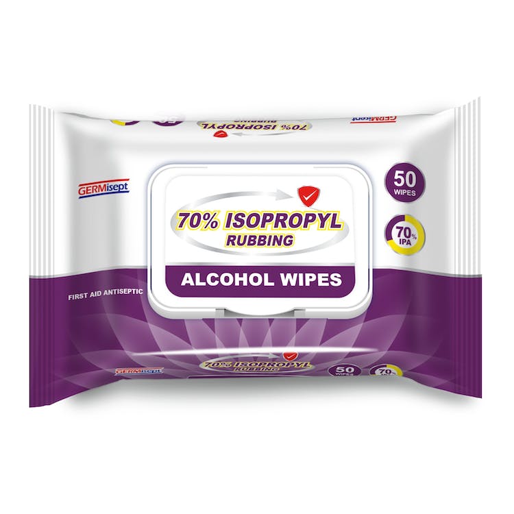 70% Isopropyl Alcohol Wipes - Count 50 2