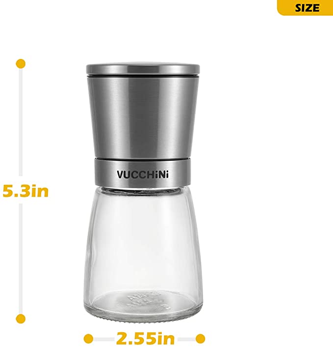 6OZ Manual Household Stainless Steel Grinder Dust-proof Lid Kitchen Dining Bottle 6