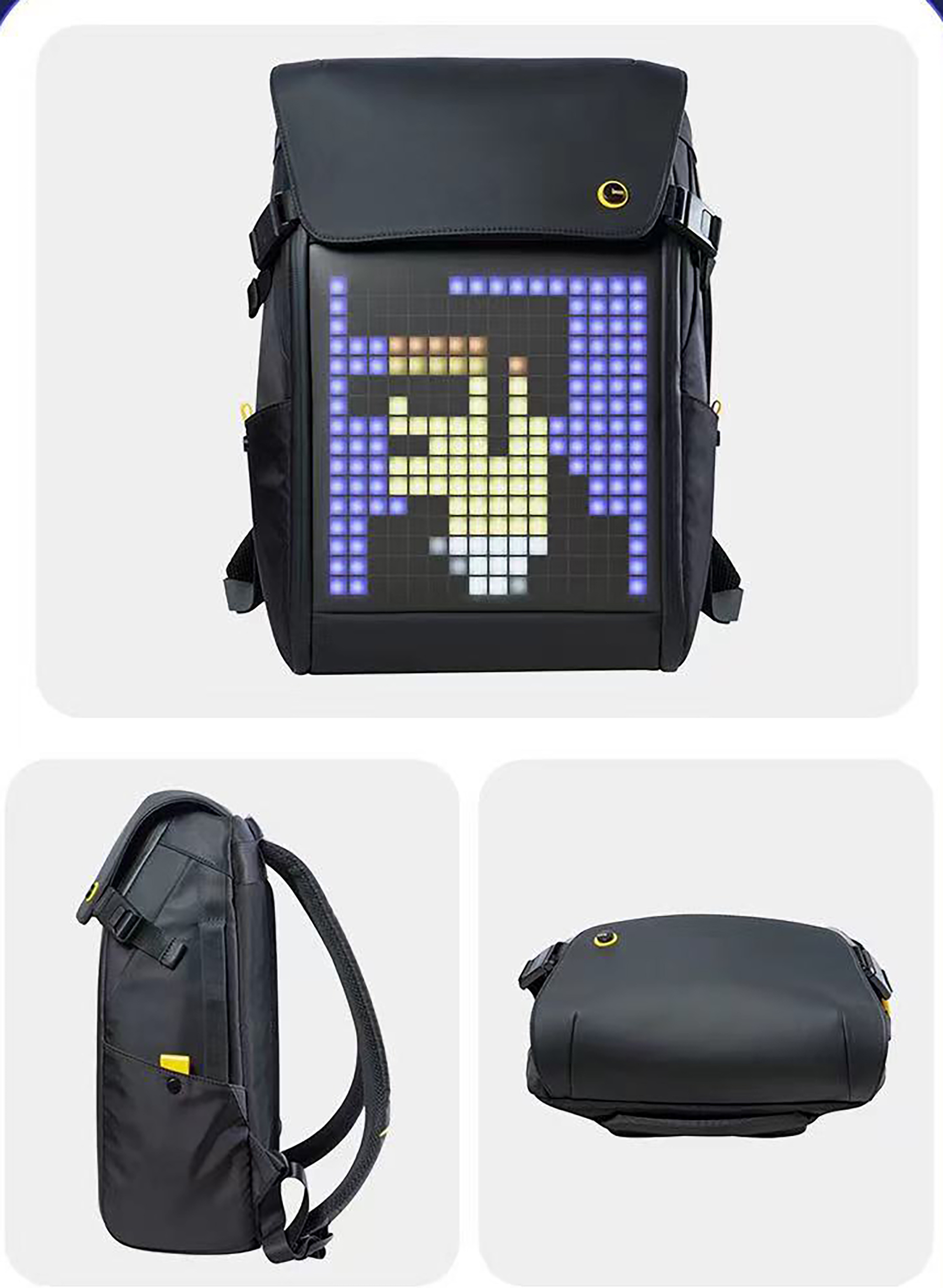LED Full-Color Screen Travel Laptop Backpack For Adult and College 8