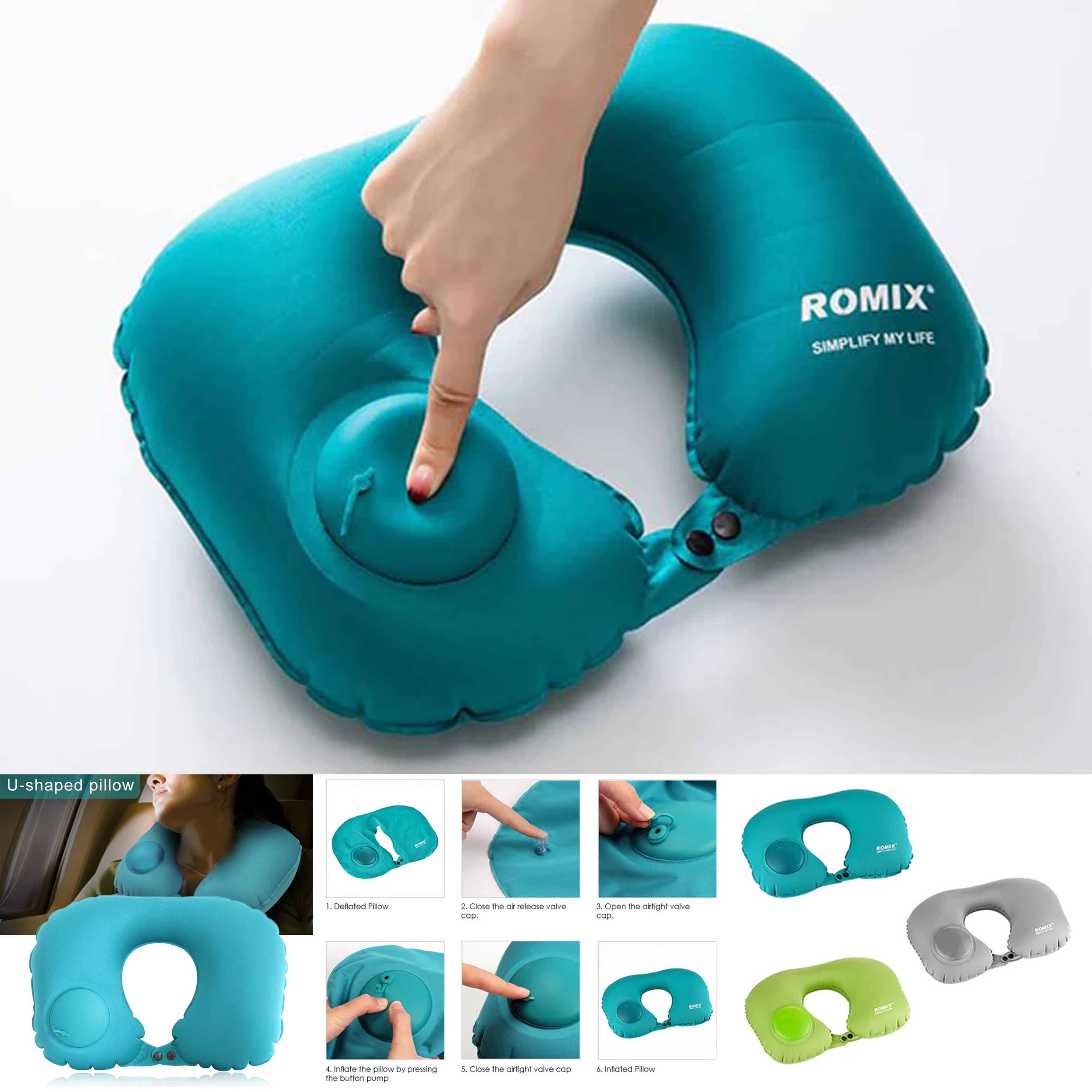 EZ Inflate Travel Neck Pillow 2