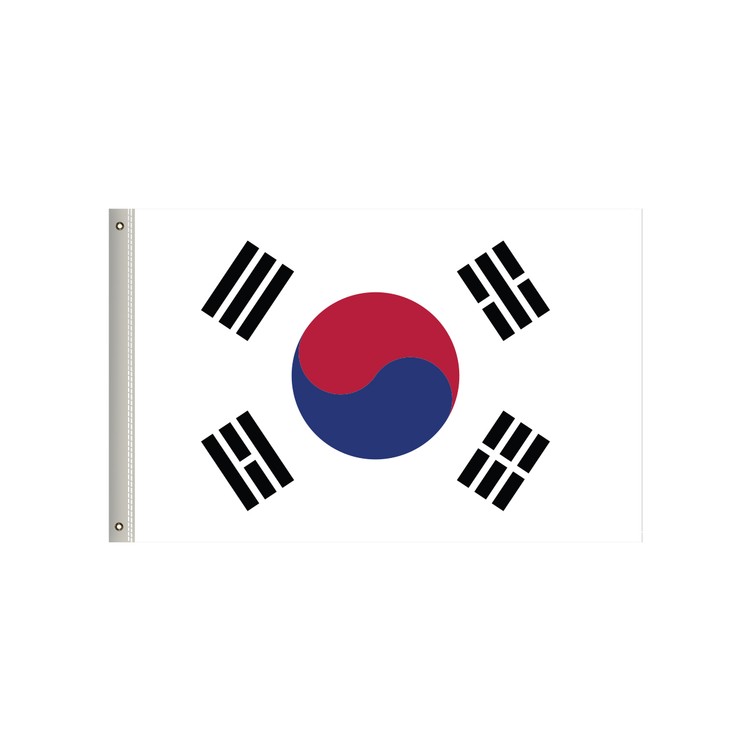 National Flag, Korea Republic, Single-Sided - 36"W x 24"H 1