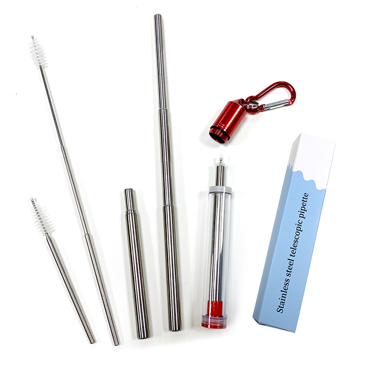 Telescopic Stainless Steel Straw Kit 5