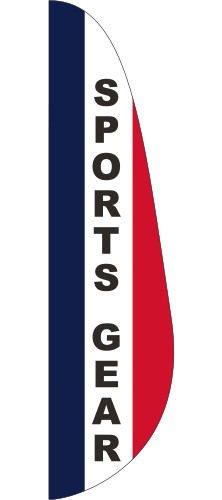 "SPORTS GEAR" 3' x 15' Message Feather Flag 1