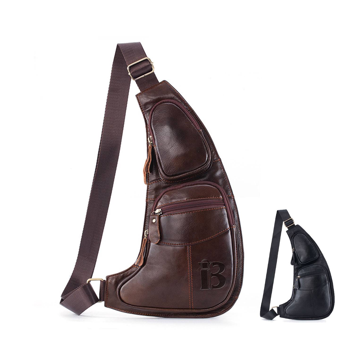 Trendy Men's Genuine Leather Messenger Bag 10