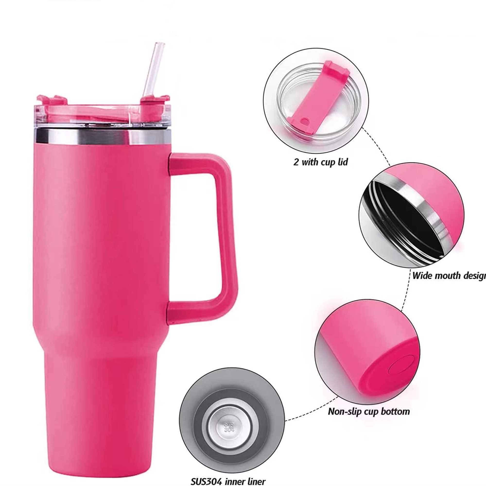 40 oz Insulated Water Bottle With Straw flip, custom water bottle with logo imprint 2